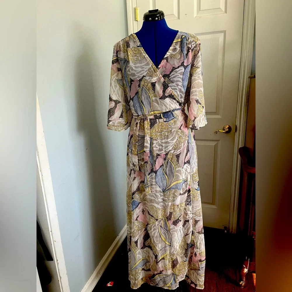 Sheer wrap maxi dress - Picture 1 of 2